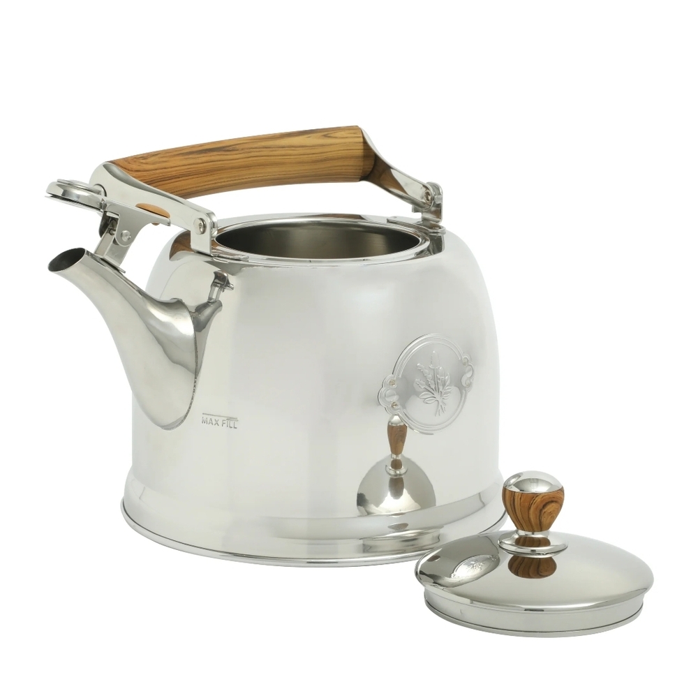 ❤️ 2025 The Pioneer Woman Stainless Steel Tea Kettle with Acacia Wood Handle - Picture 3 of 5